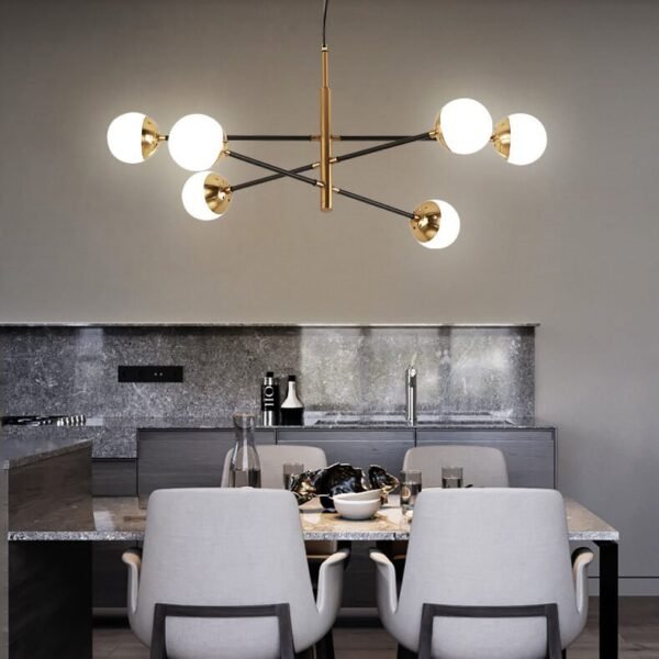 Brass Sputnik Modern Linear Chandelier - Image 2