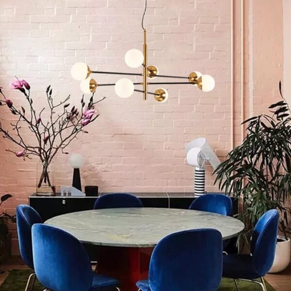 Brass Sputnik Modern Linear Chandelier - Image 7