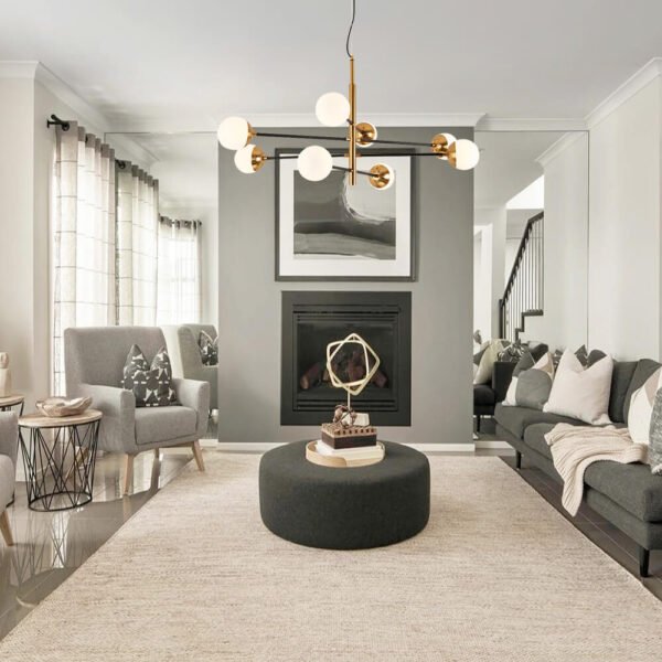 Brass Sputnik Modern Linear Chandelier - Image 4