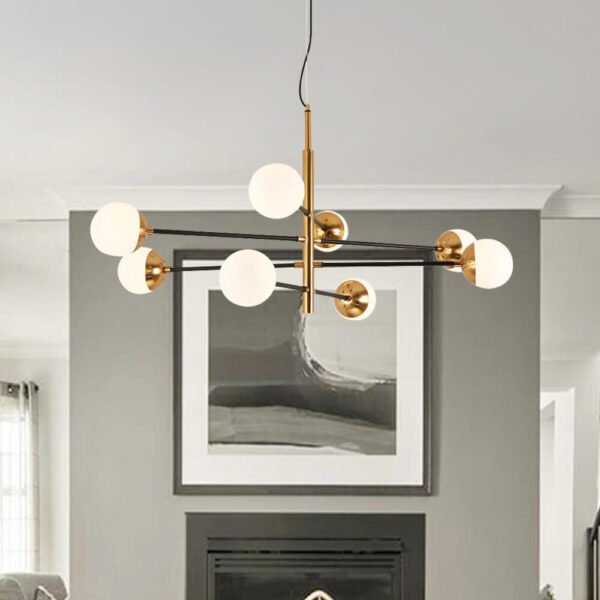 Brass Sputnik Modern Linear Chandelier - Image 3