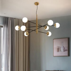 Brass Sputnik Modern Linear Chandelier