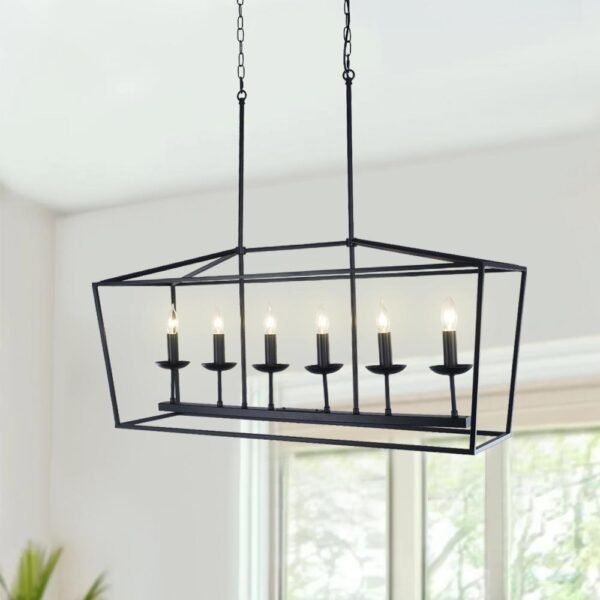 Candle Style Kitchen Island Rectangle Chandelier