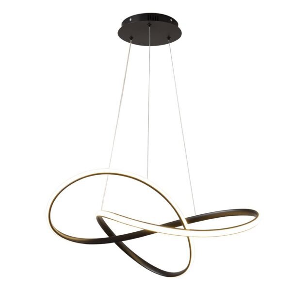 Draped Swirl LED Black Chandelier - Image 6