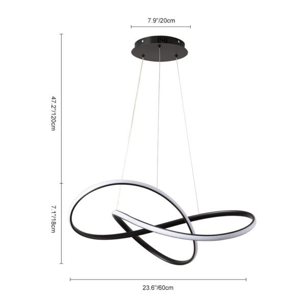 Draped Swirl LED Black Chandelier - Image 3