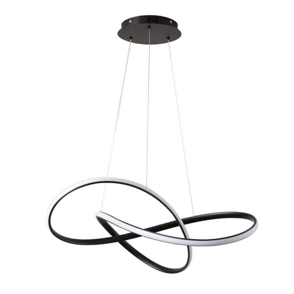 Draped Swirl LED Black Chandelier - Image 7