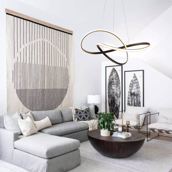Draped Swirl LED Black Chandelier - Image 5