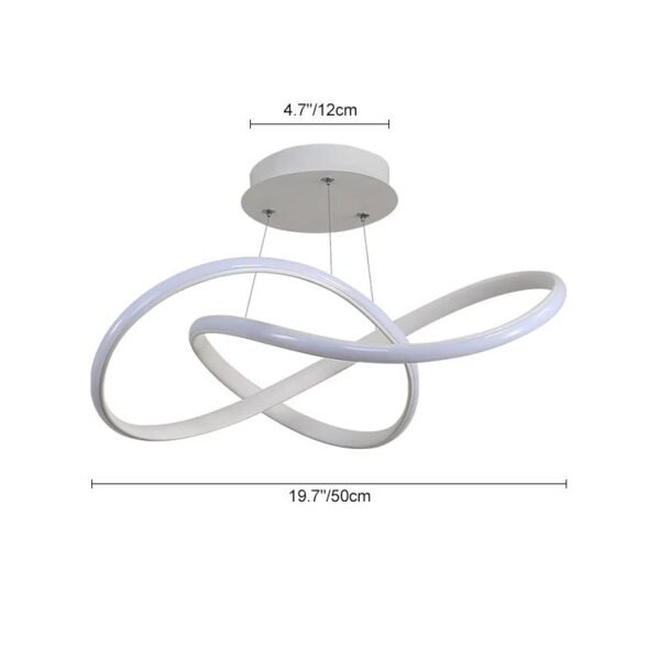 Draped Swirl LED Chandelier in White - Image 6