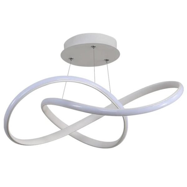Draped Swirl LED Chandelier in White - Image 3