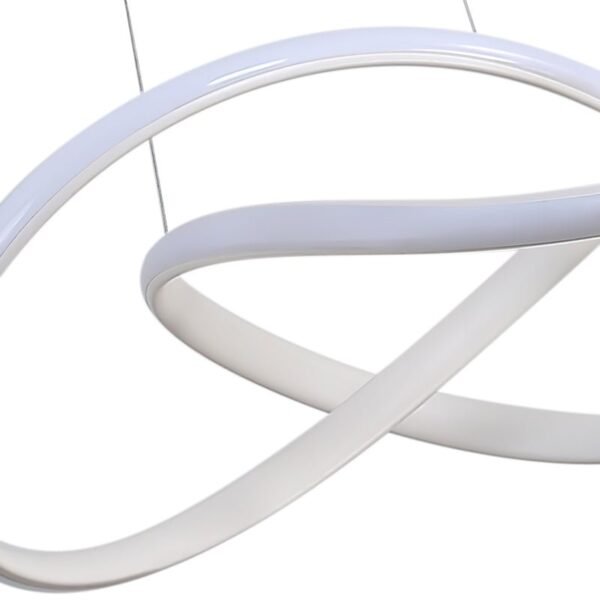 Draped Swirl LED Chandelier in White - Image 4