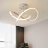 Draped Swirl LED Chandelier in White