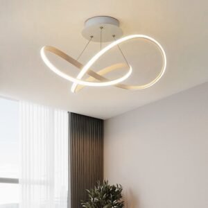 Draped Swirl LED Chandelier in White