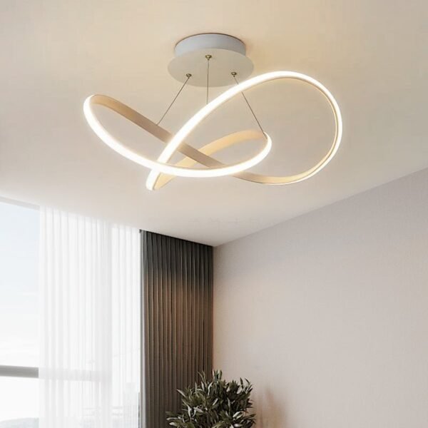 Draped Swirl LED Chandelier in White