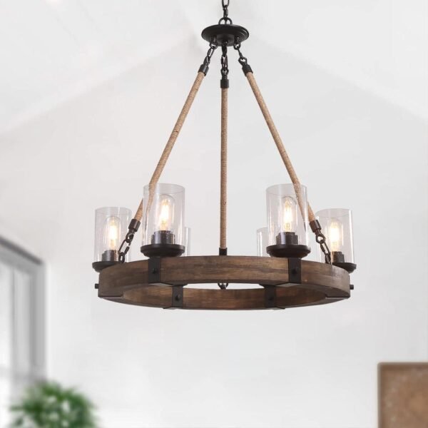 Farmhouse Wagon Wheel Chandelier