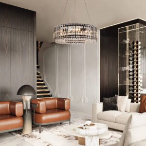 Glam Modern Round Crystal Chandelier