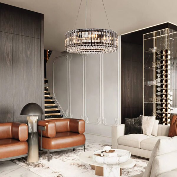 Glam Modern Round Crystal Chandelier
