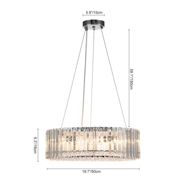 Glam Modern Round Crystal Chandelier - Image 5