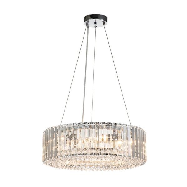 Glam Modern Round Crystal Chandelier - Image 9
