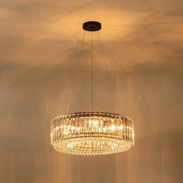 Glam Modern Round Crystal Chandelier - Image 6
