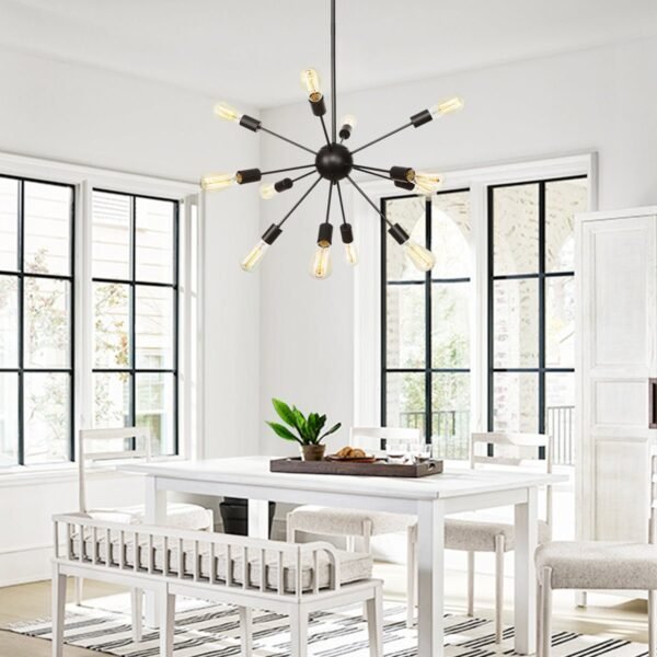 Industrial Black Sputnik Sphere Chandelier - Image 3