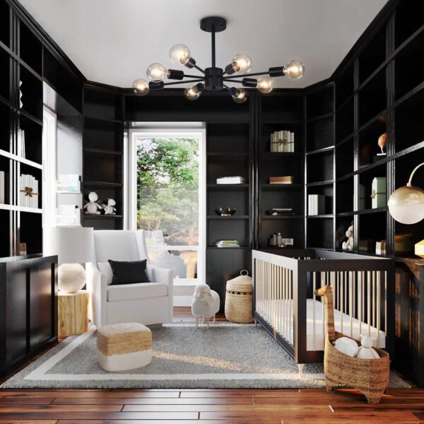Linear Sputnik Chandelier in Black - Image 2