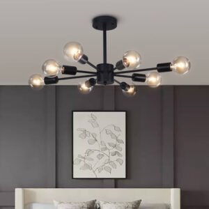Linear Sputnik Chandelier in Black