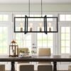 Mid-Century Black Geometric Rectangle Chandelier