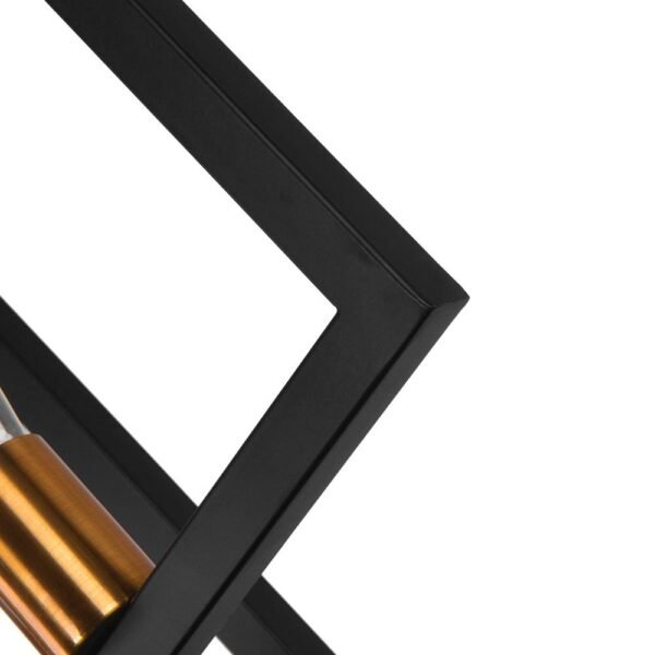 Mid-Century Black Geometric Rectangle Chandelier - Image 6