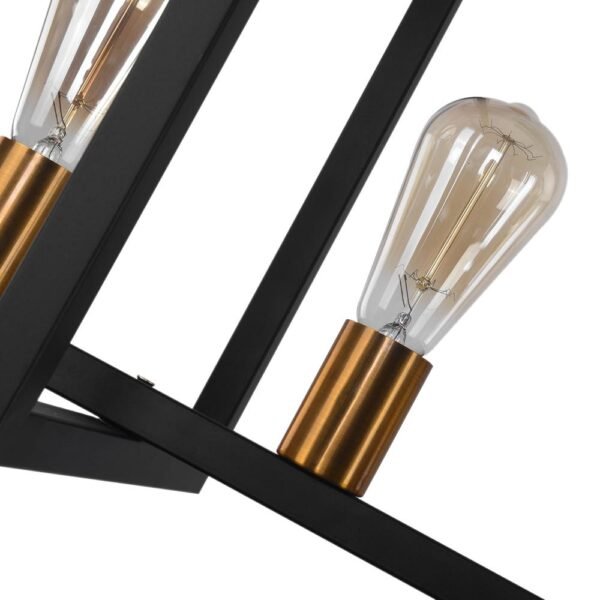 Mid-Century Black Geometric Rectangle Chandelier - Image 7