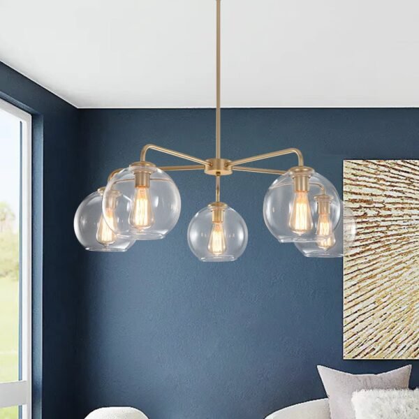 Mid-Century Modern Classic Blown Glass Bubble Chandelier - Image 5