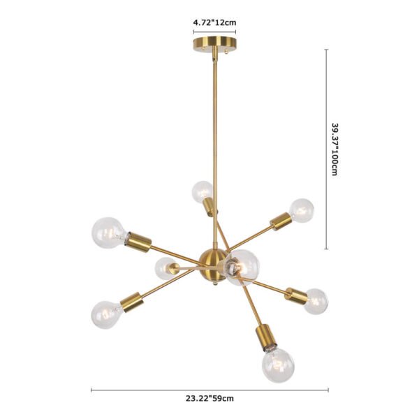 Mid-Century Modern Linear Sputnik Chandelier - Image 9