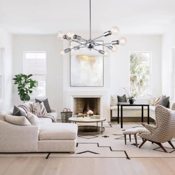 Mid-Century Modern Linear Sputnik Chandelier - Image 4
