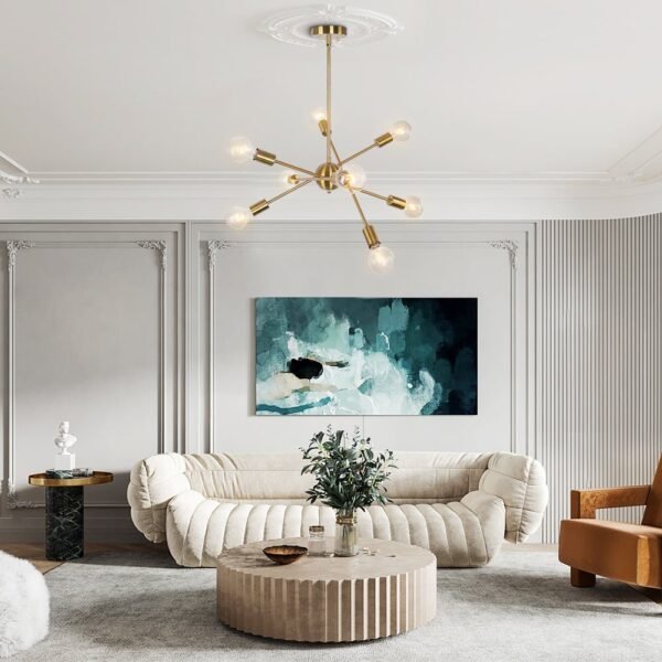 Mid-Century Modern Linear Sputnik Chandelier - Image 7