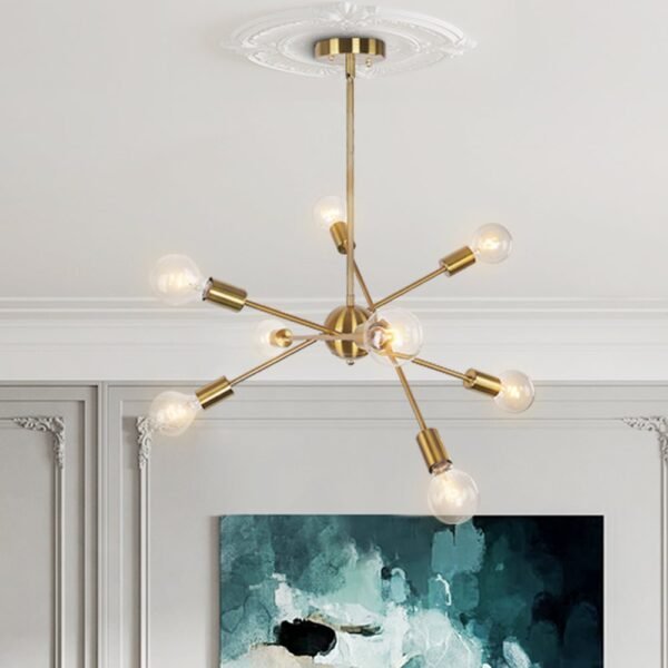 Mid-Century Modern Linear Sputnik Chandelier - Image 3