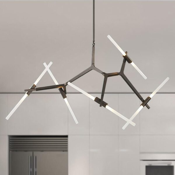 Modern Mid-Century 10-Light Glass Branch Chandelier - Image 7