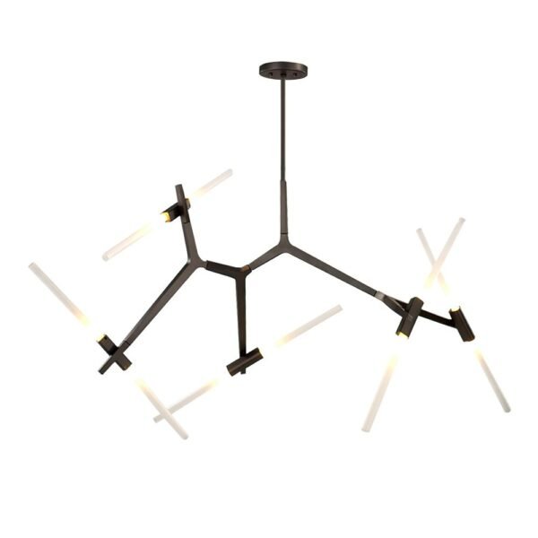 Modern Mid-Century 10-Light Glass Branch Chandelier - Image 8