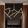 Modern Mid-Century 10-Light Glass Branch Chandelier