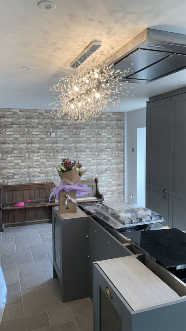 Modern 12-Light Crystal  Linear Chandelier - Image 3