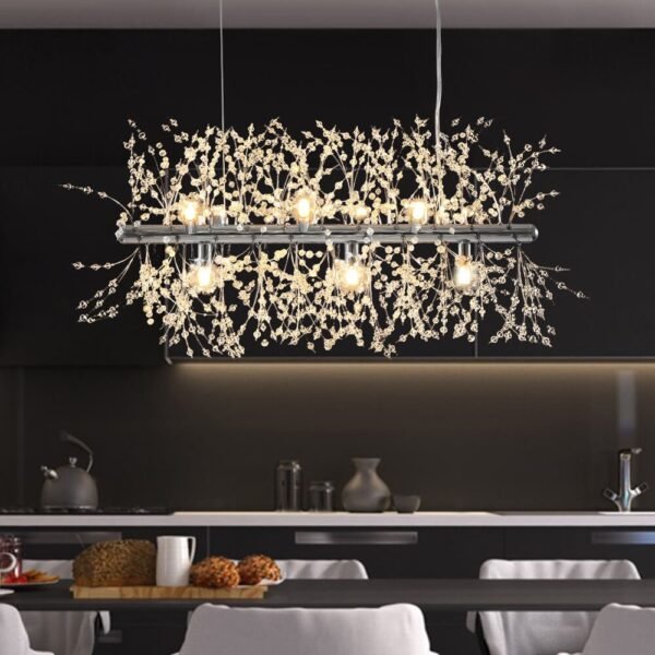 Modern 9-Light Crystal Chandelier - Image 4