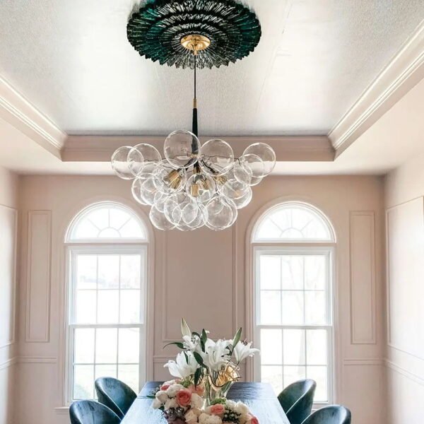 Modern Bubble Glass Chandelier / Semi Flush Mount