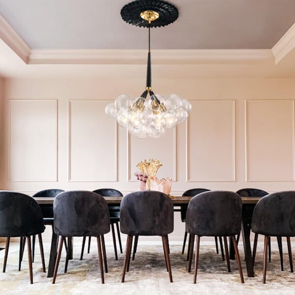 Modern Bubble Glass Chandelier / Semi Flush Mount - Image 3
