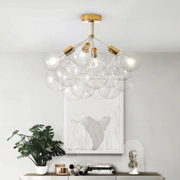 Modern Bubble Glass Chandelier / Semi Flush Mount - Image 5