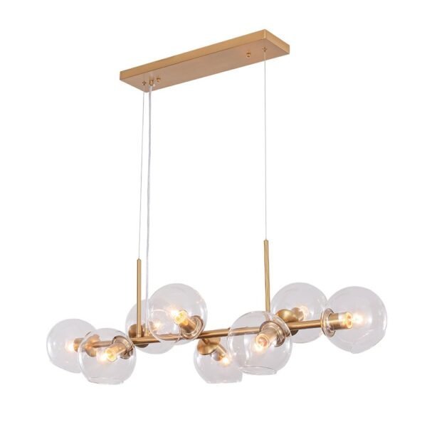 Modern Clear Glass Globe Kitchen Island Chandelier - Image 5