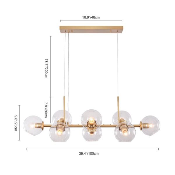 Modern Clear Glass Globe Kitchen Island Chandelier - Image 13