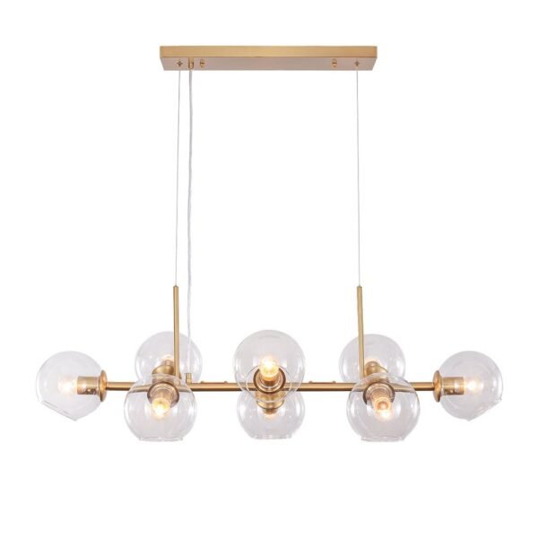 Modern Clear Glass Globe Kitchen Island Chandelier - Image 3