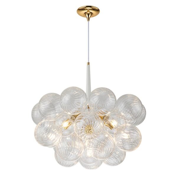 Modern Cluster Bubble Ribbed Glass Chandelier - Image 14