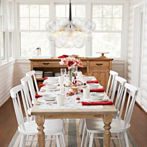 Modern Cluster Bubble Ribbed Glass Chandelier