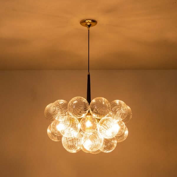 Modern Cluster Bubble Ribbed Glass Chandelier - Image 5