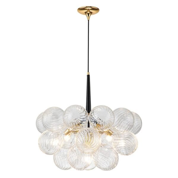 Modern Cluster Bubble Ribbed Glass Chandelier - Image 10