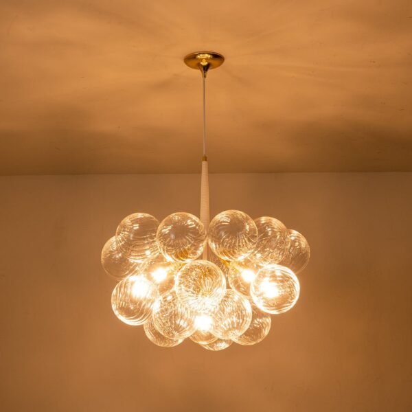 Modern Cluster Bubble Ribbed Glass Chandelier - Image 6