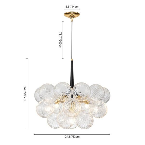 Modern Cluster Bubble Ribbed Glass Chandelier - Image 4
